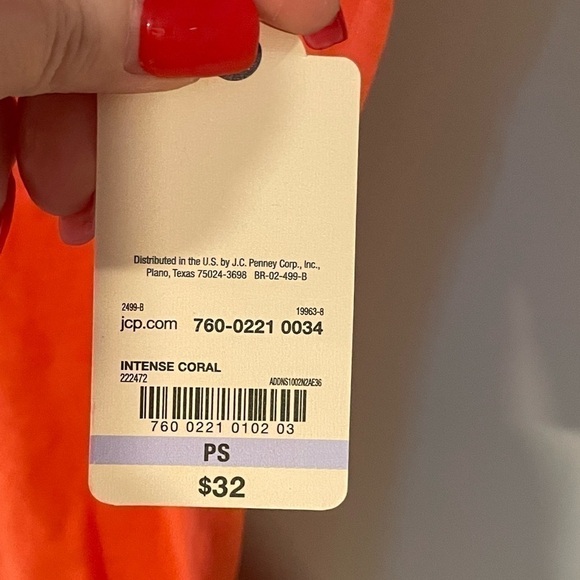 Women’s size PS color intense coral NWT V-neck casual shirt - Picture 5 of 6